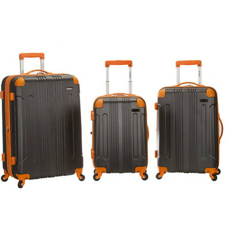 Rockland Sonic 3pc ABS Upright Hardside Carry On Luggage Set - Charcoal