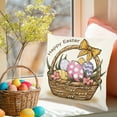 thumbnail image 6 of Under $5 18x18 Pillow Covers Easter Pillow Cover 18X18 Inches Colored Eggs Spring Art Textured Linen Pillow Cover's For Home Sofa Couch Decoration, 6 of 6