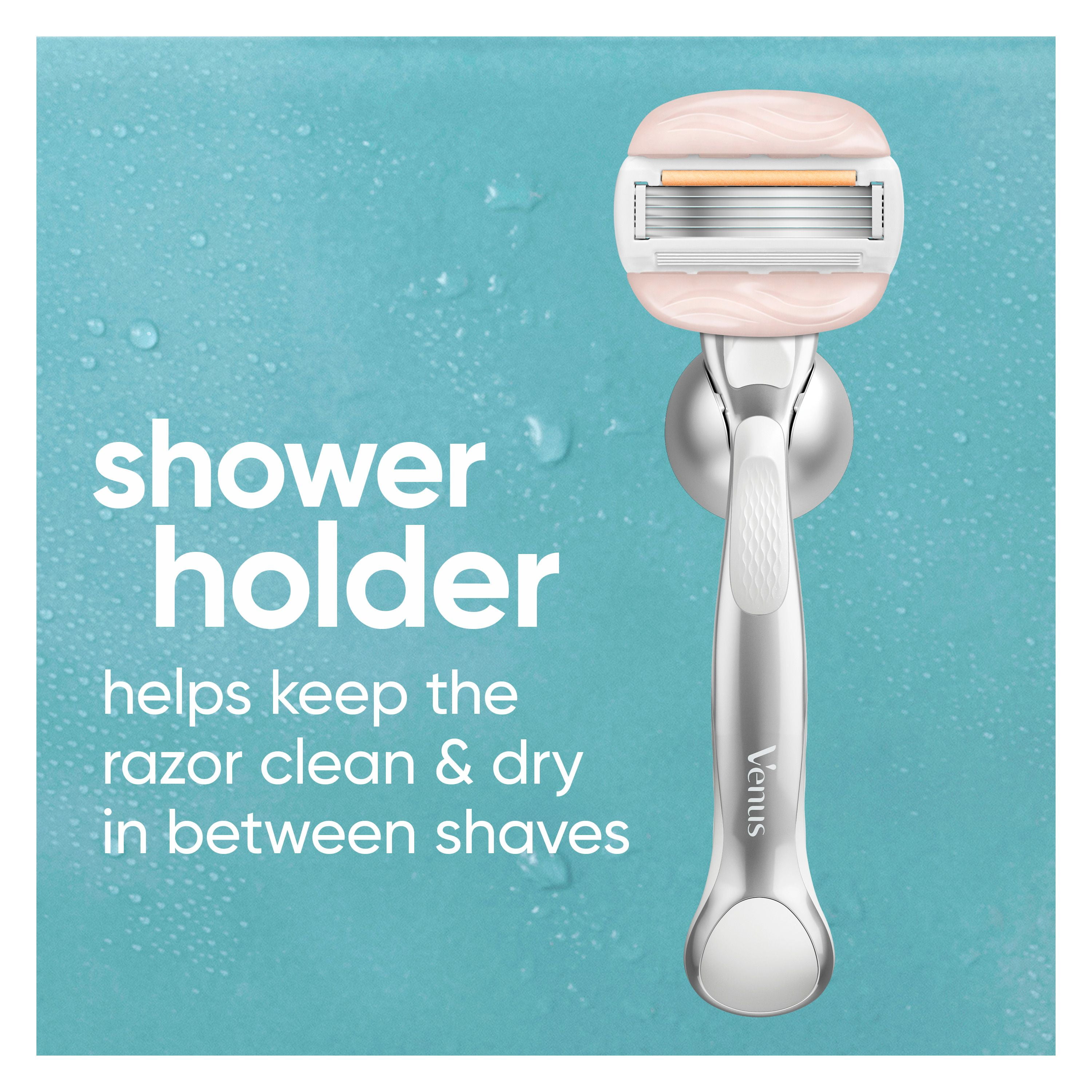 Venus Moistureglide Women's Razor, Reusable Handle, 2 Razor Blade Refills and Shower Holder, 1CT