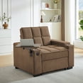 thumbnail image 3 of Gewnee 3-in-1 Convertible Sleeper Chair with Adjustable Backrest,Pull-Out Single Sofa Bed with Swivel Side Table & USB Ports & Cup Holder,Perfect for Dorms,Offices.Coffee, 3 of 15