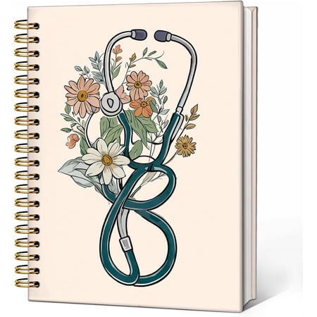 Nurse Notebook Journal Nurse Appreciation Gifts Notebooks Journal for Women Student Graduation Gifts Floral Hardcover Spiral Notebook 5.5x8.3