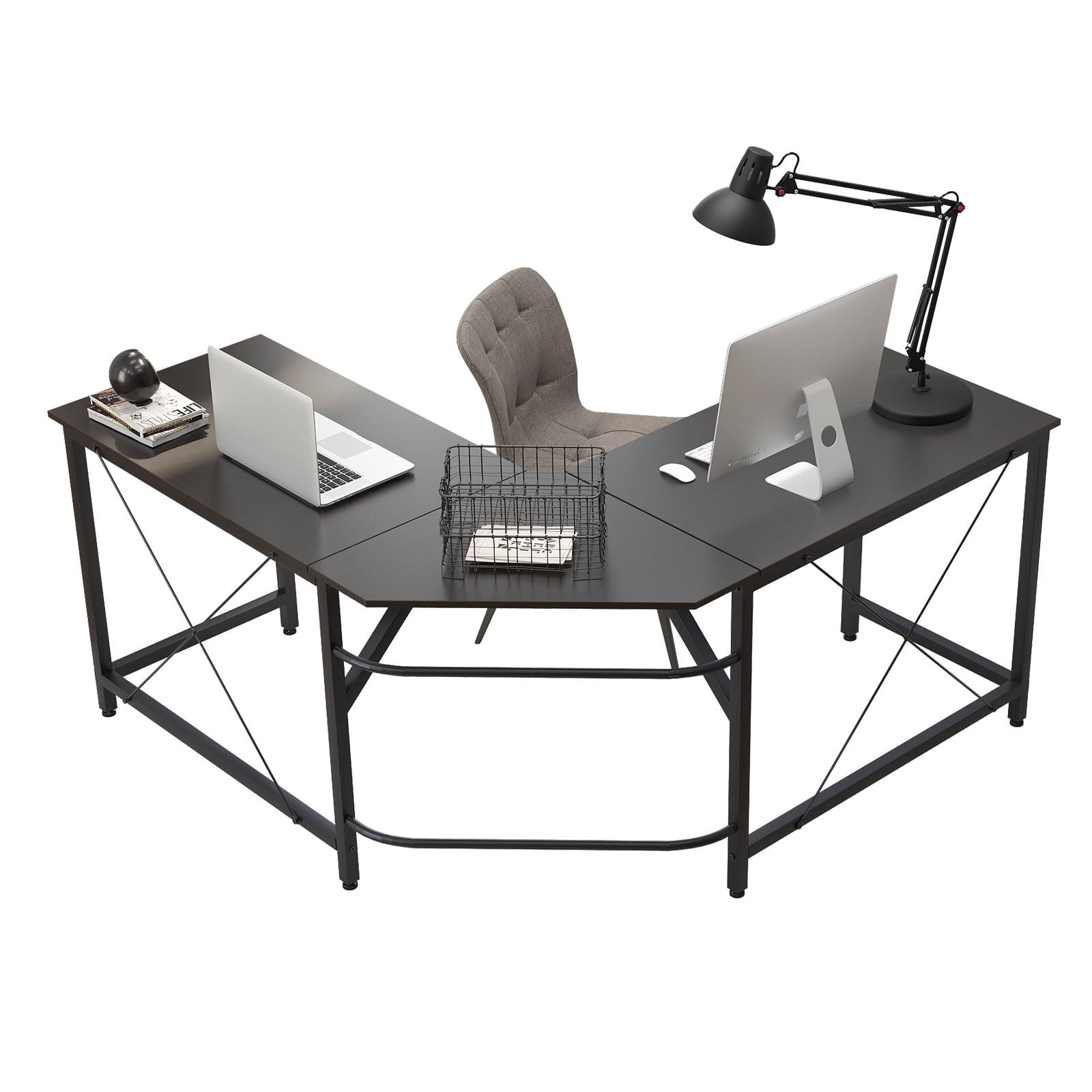 Saygoer Computer Desk Industrial Corner Table for Small Spaces