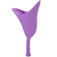 thumbnail image 1 of Embudo de inodoro portátil plegable de urinario de silicona de pie de emergencia de viaje femenino (púrpura), 1 of 10