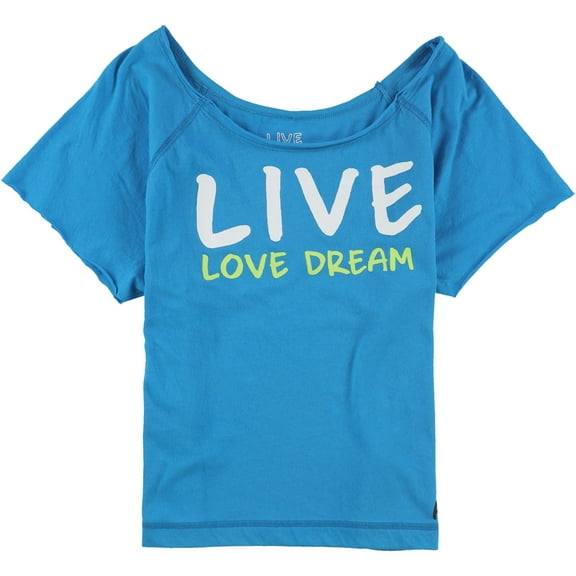 Aeropostale Womens Live Love Dream Pajama Sleep T-shirt, Blue, Juniors, Large