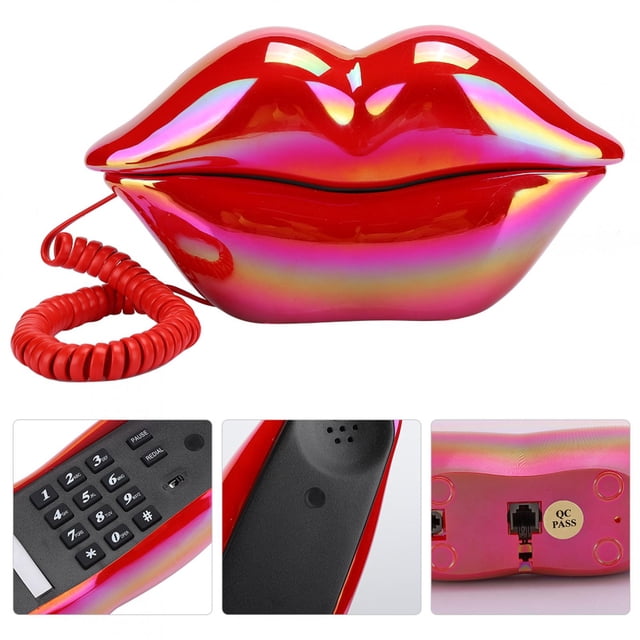 Teléfono Con Cable Rojo Teléfono Creativo Hd Sound Teléfono para la Decoración del Escrtorio para el Regalo de Vacaciones en Casa para la Oficina