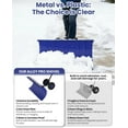 thumbnail image 3 of 29in Snow Pusher Shovel with Wheels,Galvanized Blade Heavy-Duty 2-Wheel Snow Pusher Hand Plow for Snow Removal w/Wheels，T type-Single-Handle,Blue, 3 of 5
