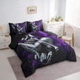 thumbnail image 3 of Castle Fairy Female Men Gothic Skeleton Twin Bedding Sets 7-Piece,Purple Floral Rose Bedding Comforter Set Microfiber,Happy Valentine's Day Breathable Sheet Sets,Ultra Soft Home Decor,Reversible, 3 of 8