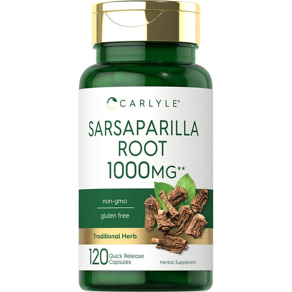 Sarsaparilla Root Extract 1000mg | 120 Capsules for Men and Women | by Carlyle