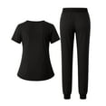 thumbnail image 3 of Garbnen Scrub Sets for Woman Stretch V-Neck Womens Scrub Tops Printed & Jogger Pants Nurse Uniform with Pockets, 3 of 4