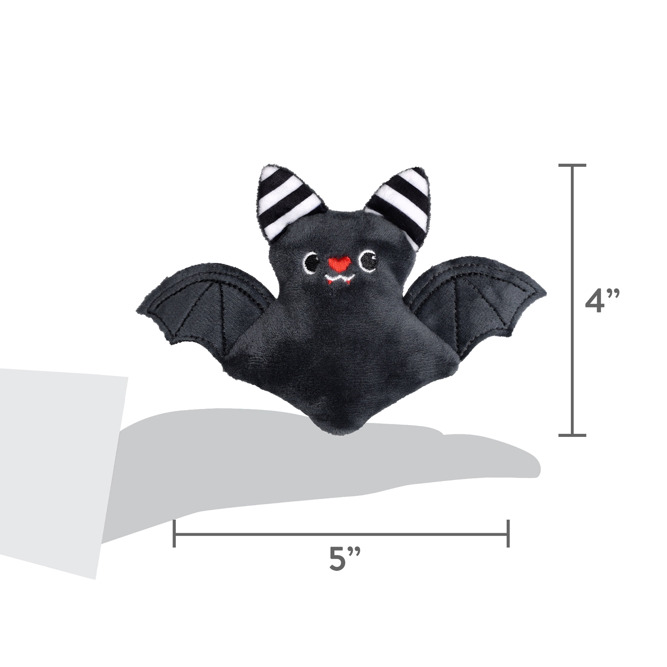 Mini Bat Plush, Black and White, 4.1", Halloween by Way To Celebrate