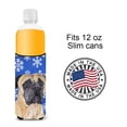 thumbnail image 4 of Carolines Treasures SC9385MUK Mastiff Winter Snowflakes Holiday Ultra Hugger for slim cans Slim Can multicolor, 4 of 6