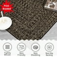 thumbnail image 4 of GlowSol 9' x 12' Area Rug Modern Braided Print Rugs for Living Room Bedroom Non-Slip Low Pile Accent Rug Washable Floor Cover, Black Brown, 4 of 8