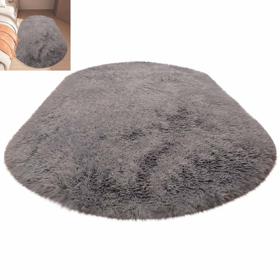 FEOLGEHLY Fluffy Oval Rug, Soft Area Rugs for Room, Play Mat for Living Room, Non Slip Circle Rug for Bedroom, Shag Plush Carpets for Dorm, Room Decor(24"x63")