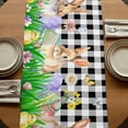 thumbnail image 5 of Table Runners 72 Inches Long Dress Scarves, Easter Bunny Farmhouse Kitchen Table Runner, Coffee Tablerunners, Spring Easter Eggs Chicken Black White Plaid 18x72 Inch, 5 of 9