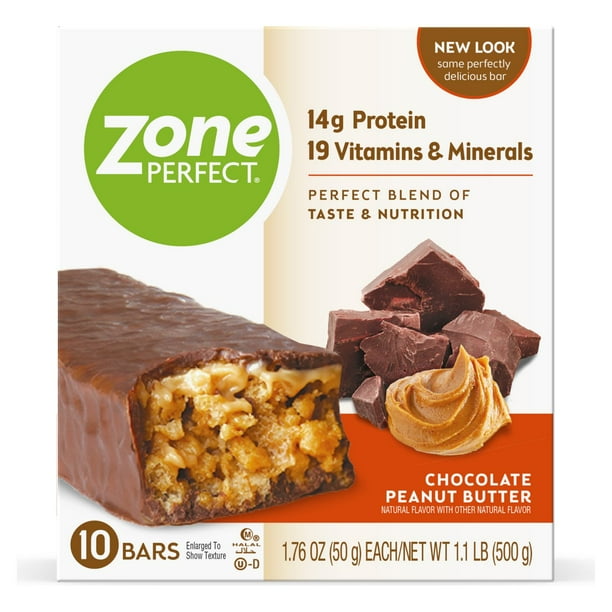 ZonePerfect Protein Bars, Chocolate Peanut Butter, 14g of Protein