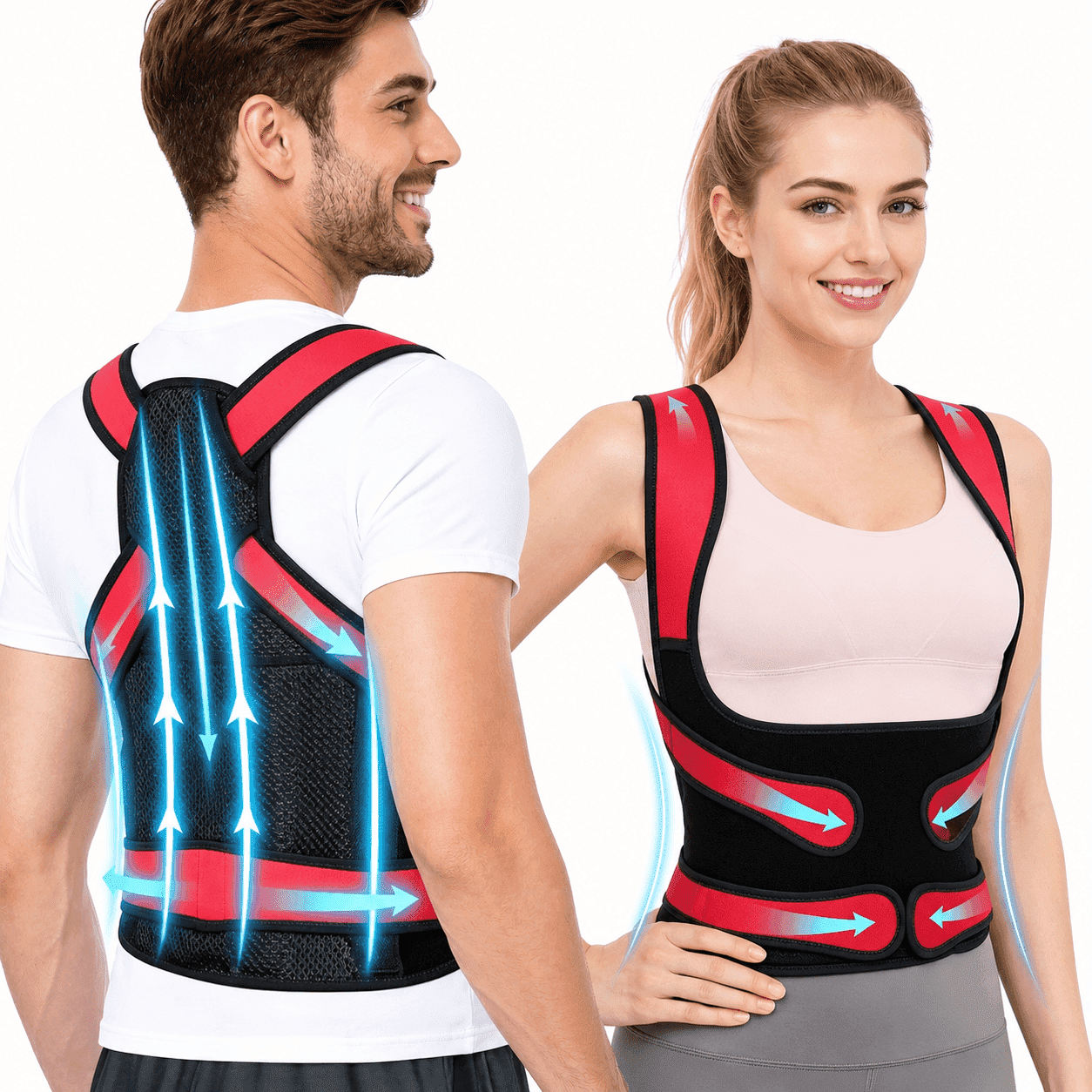 Posture Corrector for Women and Men, Shoulder Straightener, Back Brace Adjustable Full Back Support, Upper and Lower Back Pain Relief - Scoliosis, Hunchback, Hump, Thoracic, Spine Corrector L