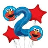 Sesame Street Elmo Balloon Bouquet 2nd Birthday 5 pcs - Party Supplies