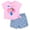 Pink / blue, variant on Ms. Rachel T-Shirt and Chambray Shorts Outfit Set Infant to Toddler