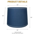 thumbnail image 2 of Urbanest 14" French Drum With White Trim Lampshade, Navy Blue, 2 of 6