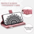 thumbnail image 2 of For iPhone 14 Plus Wallet Case,PU Leather Pressed Sunflowers Leather Zipper Flip Wallet Multi Card Slots Photo Frame Phone Bag Case , Pink, 2 of 9