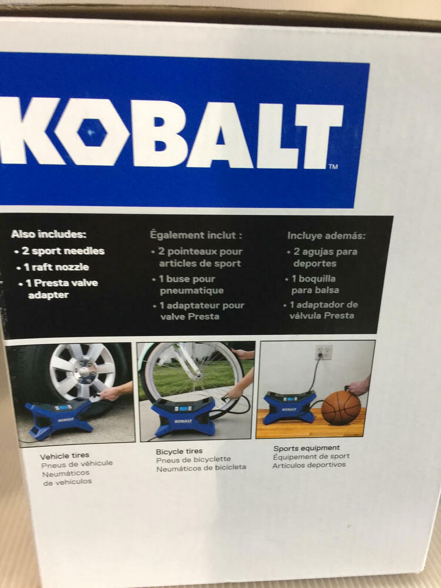 Kobalt 120v & 12v Portable Air Compressor Inflator Tire Pump Nozzle Needles