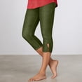 thumbnail image 2 of NinXxx Women's Solid Flare Cropped Pants Relaxed Summer Holiday Army Green XXL, 2 of 8