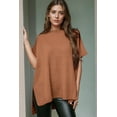 thumbnail image 3 of Women'S Loose Dropped Shoulder Short Sleeve Pullover Sweater Camel M, 3 of 7