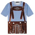 thumbnail image 4 of XIAOCHA Men's Gingham Print T-Shirt Short Sleeve Soft Oktoberfest Holiday Casual Tee, 4 of 4