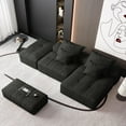 thumbnail image 4 of Modern Oversized Modular Sectional Sofa with Ottoman | Sparkling Chenille Fabric | Tufted Design | No Assembly | 127.56" L | Black | Living Room Furniture, 4 of 25