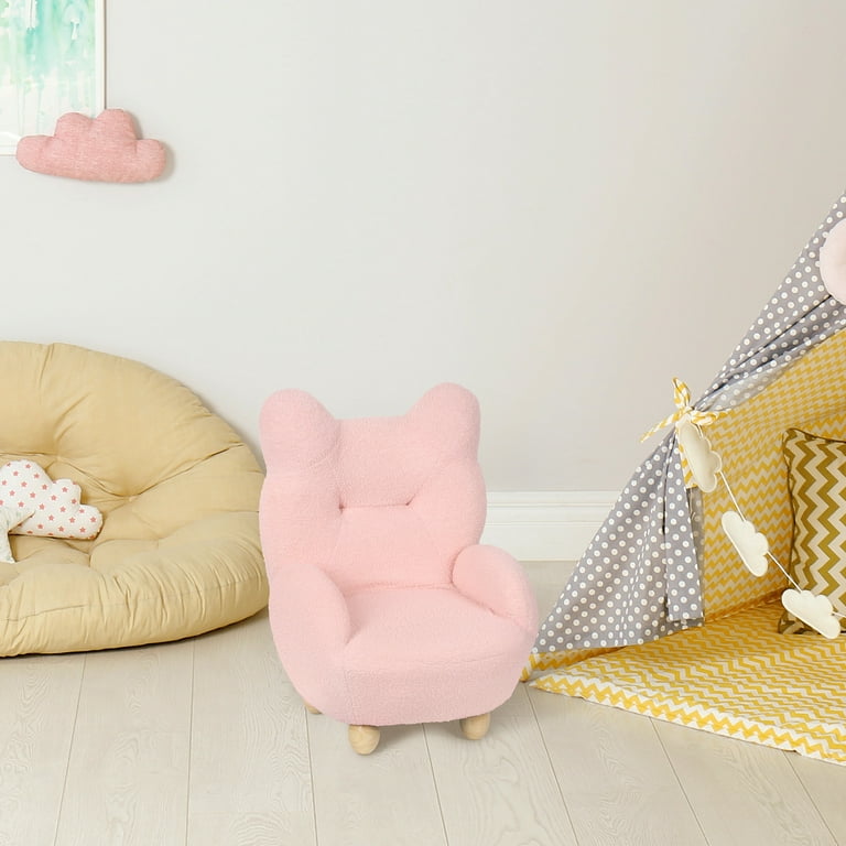 Free Shipping! Oumilen Plush Bear Chair for Kids, Light Pink