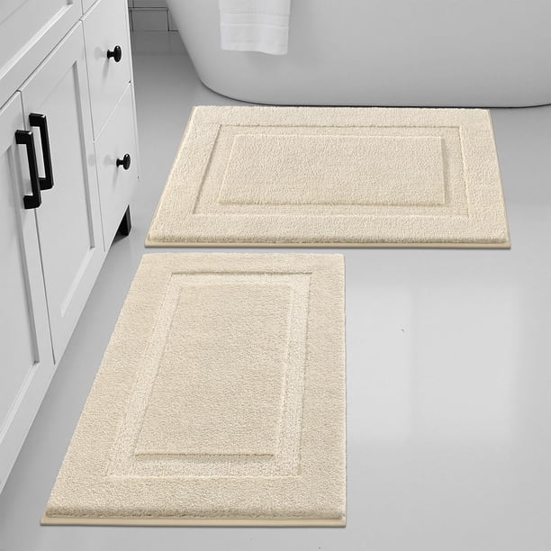 Set de Alfombrillas de Baño SHACOS 2 piezas 50x80 cm Esponjosas Antideslizantes