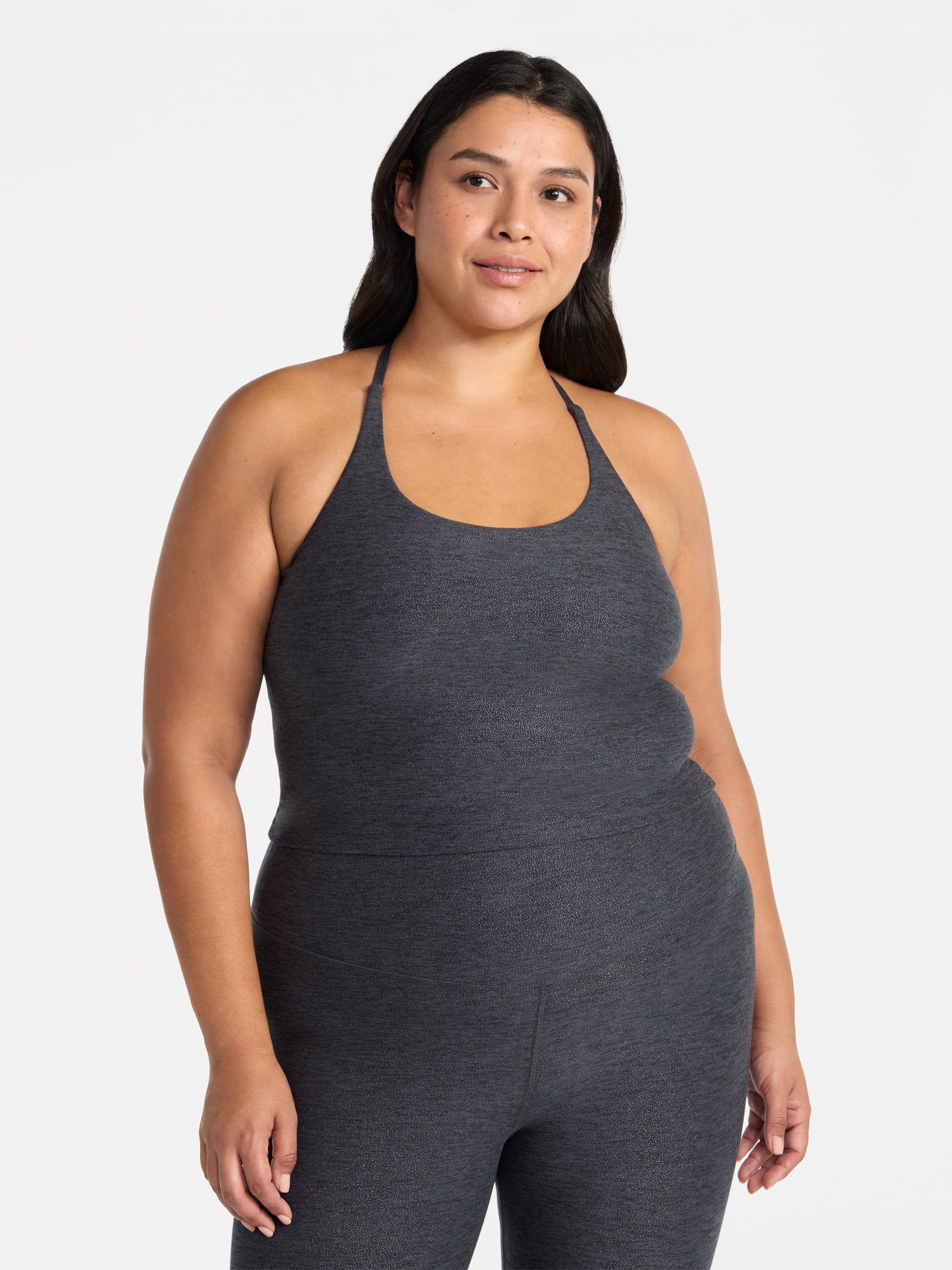Avia Women's and Women's Plus ButterCore Foil Sports Bra Tank Top, Sizes XS-4X