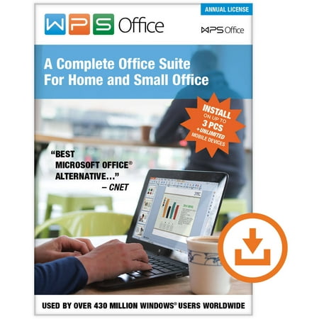 WPS Office: Annual Subscription (3 PCs/Unlimited Mobile Installs) (Digital