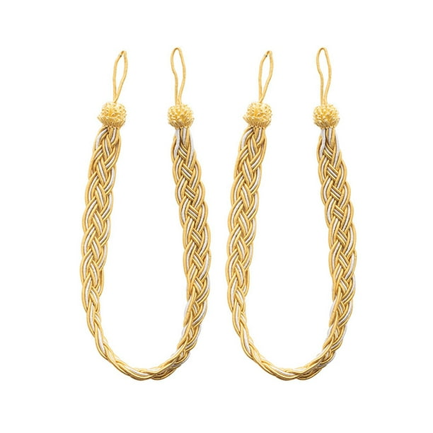 Billuyoard 2X Tie Back cortina vendaje decoración colgante accesorios para el hogar interesante adorno multiusos poliéster exquisito Decoración del hogar Amarillo Billuyoard HA083048-09