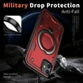 thumbnail image 4 of 360° Rotatable Magnetic Ring for iPhone 11 Case, Compatible with MagSafe [Non-Slip Texture Edge] [Built-in Kickstand] [Military Shockproof] Matte Soft TPU Bumper Ultra Slim, Red, 4 of 5