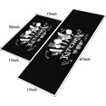 thumbnail image 3 of Kitchen Mats for Floor 2 Piece Set Black and White Rug Decor Washable 17"x47"+17"x30" (Tableware), 3 of 6