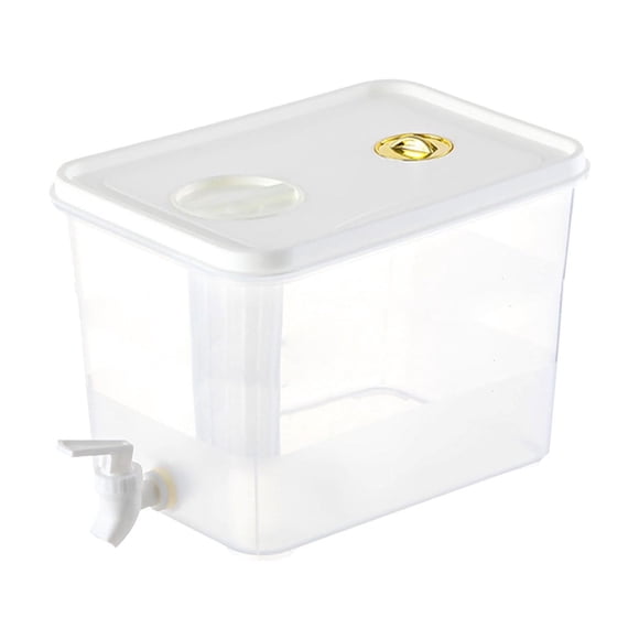 Maplenight 2 Gallon Drink Dispenser with Spigot Clear Leak Proof Beverage Storage Container for Juices Iced Tea Pitcher for Fridge Outdoor Party Family Gathering White