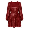 thumbnail image 4 of Qicasul Women Casual Dress for Sequined Mini Skirt With Long Sleeves And Elegant Cocktail Party Dress RD2 M, 4 of 4
