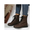 thumbnail image 6 of Woobling Womens Slip Resistant Short Bootie Lace Up Leather Booties Outdoor Fashion Flat Ankle Boots Dark Brown 7.5, 6 of 9