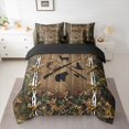 thumbnail image 2 of Feelyou Hunting and Fishing Twin Bedding Sets 7-Piece, Wildlife Bear Deer Bedding Comforter Set, Jungle Branches Leaf Reversible Sheet Sets, Ultra Soft Bedroom Decor, 2 of 8