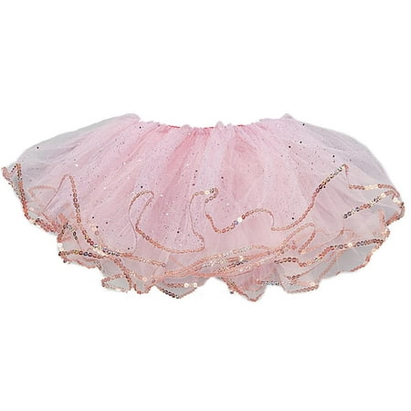 Wenchoice Girl's BABY PINK GLITTER REVERSIBLE TUTU  S(1T-2T)