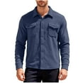 thumbnail image 2 of Mwjwdo Mens Sherpa Fleece Lined Shirt Jackets for Winter Warm Thick Button Up Collared Flannel Jacket with Multi Pockets Navy XXL, 2 of 6