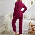 thumbnail image 5 of Azrian Womens Pajamas,Women's Home Clothes Women's Winter Pants with Long Sleeves Pajama Suit Size,Red on, 5 of 5