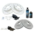 thumbnail image 2 of TRQ Ceramic Brake Pad & Cross Drilled Rotor w/Chemicals BKA15334 Fits select: 2010-2013 MAZDA 3, 2007-2009 MAZDA 3 S, 2 of 6