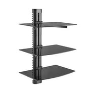 Impact Mounts Triple Glass Height Adjustable AV Component Shelf Wall Mount DVD Game Cable Box