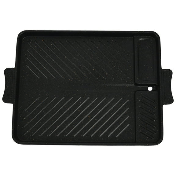 Korean Style Rice Stone Aluminum Baking Tray Square Barbecue Grill Dish Portable Outdoor Frying Pan