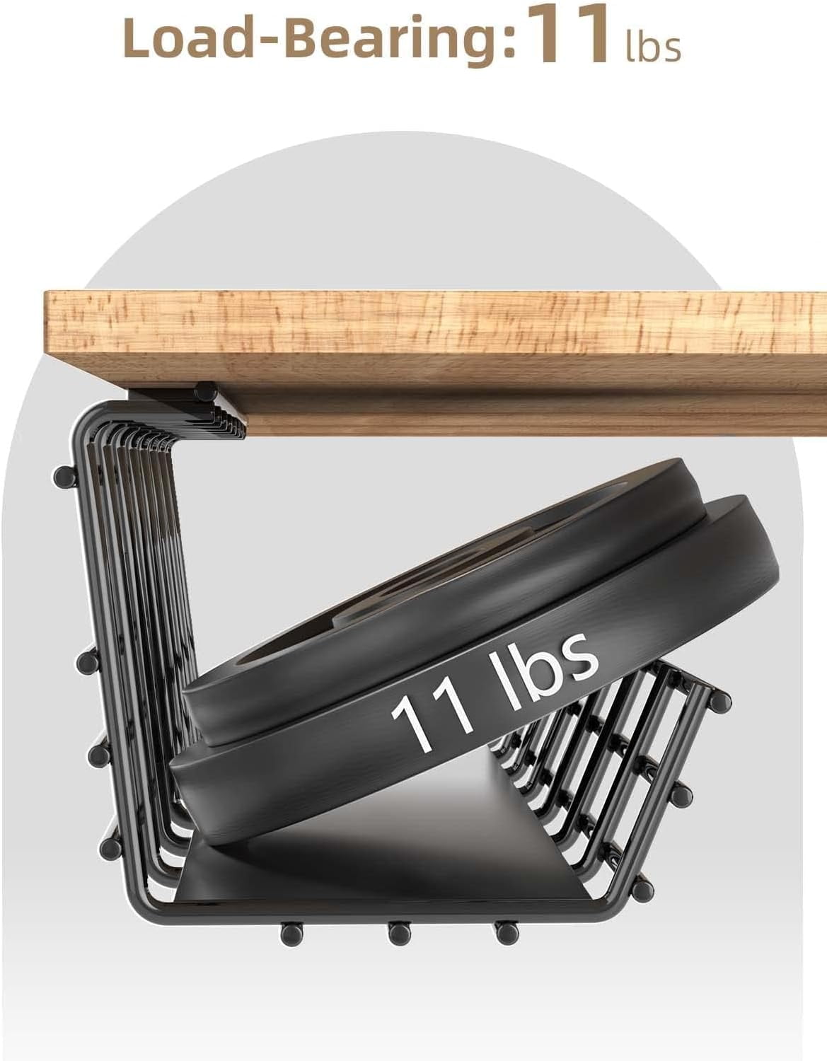 Delamu 2 Pack Under Desk Cable Management Tray, Desk Cord Organizer Cable Management Box, Black