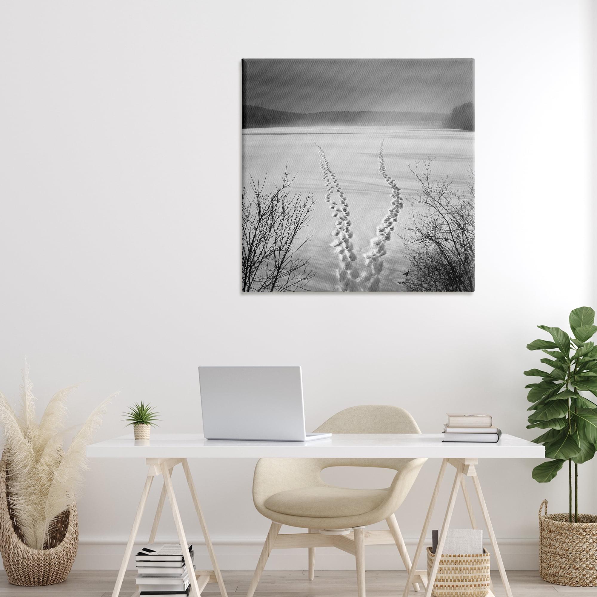 Stupell Industries Snowstep Tracks Across Frozen Lakes Canvas Wall Art, design by Chip Forelli