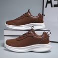 thumbnail image 2 of XIMIN Men's Orthopedic Leather Shoes: Arch Support Plantar Fasciitis Flat Feet Sneakers, Lightweight Business Work Orthotic Thick Sole Foot Heel Pain Relief Oxfords (9, Brown), 2 of 8