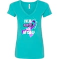 thumbnail image 3 of Inktastic I Wear Purple for Myself Lupus Awareness Women's V-Neck T-Shirt, 3 of 5